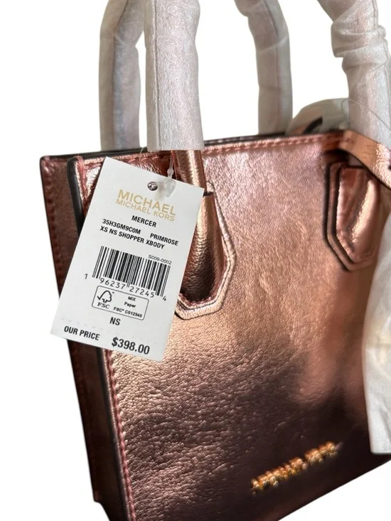 Michael Kors Mercer Small Rose Gold Patent Crossbody Bag NWT - Picture 5 of 5